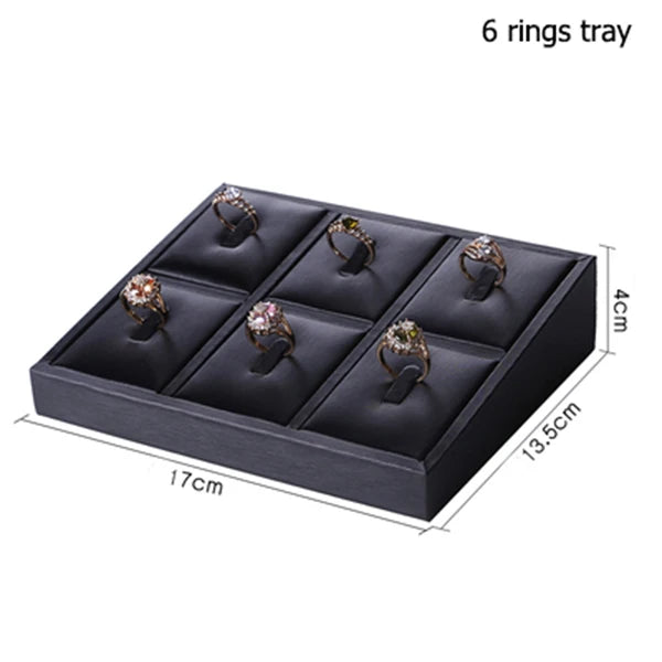 support bague noir clips moderne présentoir bijoux exposant bagues luxe affichage retail organiser vitrine