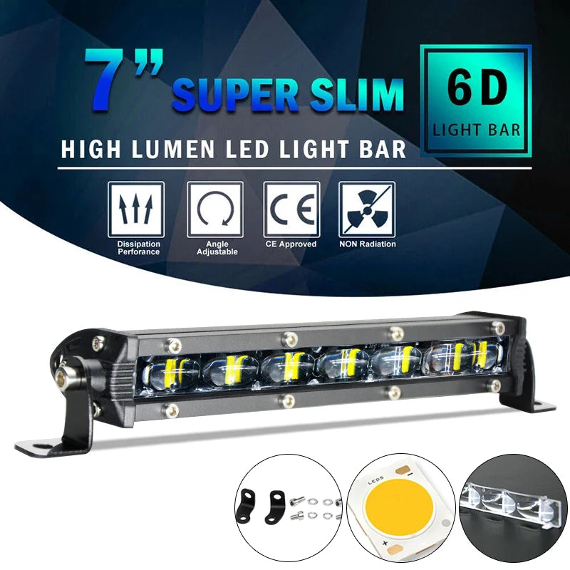 barre lumineuse led noire moderne 13 20 25 32 inches clips ip68 combo beam