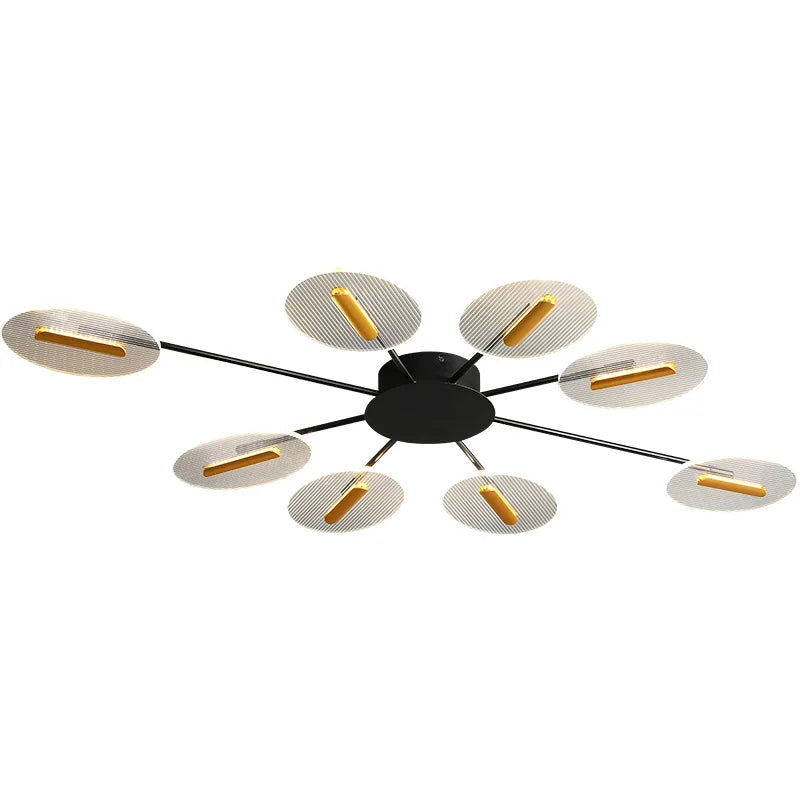 plafonnier moderne acrylique noir doré led clips facile chambre salon