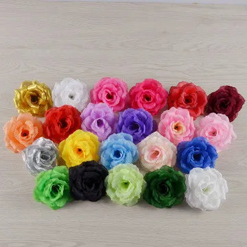 fleurs artificielles roses multicolores tiges métalliques décoration mariage bouquet fête maison intérieur