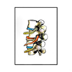 Cette image abstraite présente une composition de formes géométriques et de couleurs vives, créant une impression de mouvement et de dynamisme.