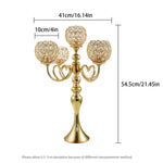 bougeoirs dorés classiques bras métal fer décoration intérieure mariage fêtes nhà hàng trang trí