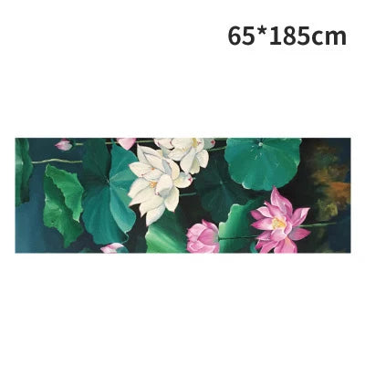 tapis yoga double couche non glissant bleu marine motifs floraux moderne 185x63cm yoga fitness