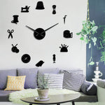 Horloge murale géante DIY 150 cm couleur or avec design 3D pour salon