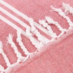 serviette bain rayée 100x180cm coton biologique séchage rapide franges classique rose gris bleuclair