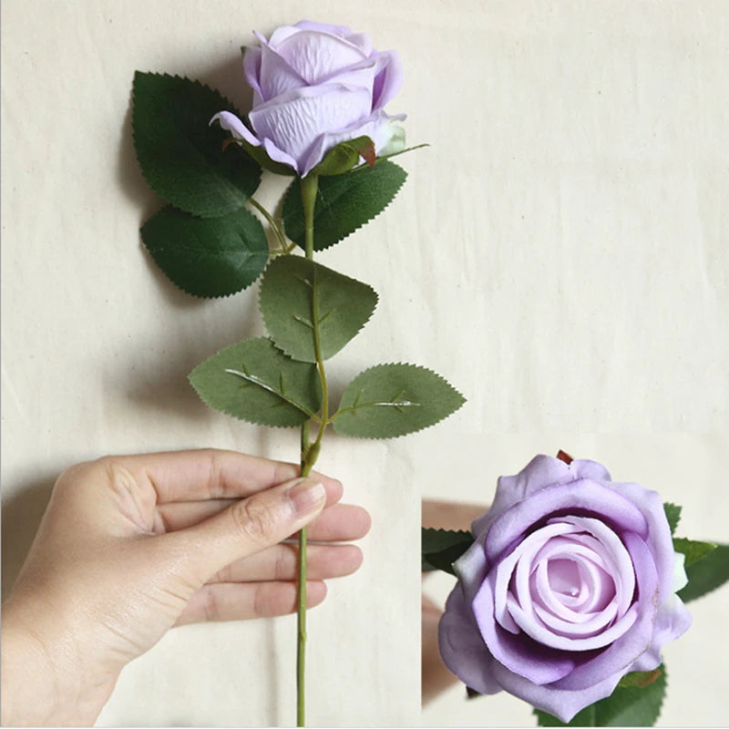 bouquet artificiel roses violet blanc decoration maison mariage anniversaire intérieur classique