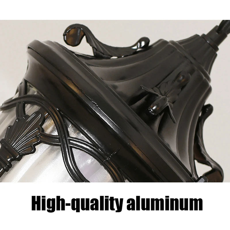 lampe suspendue classique ornements sculptés verre translucide noir doré chambre salon étude