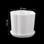 Pot fleurs blanc moderne plateau trous drainage petite plante intérieure plastique