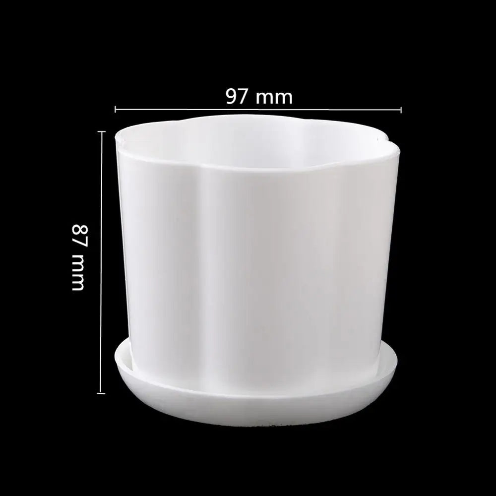 Pot fleurs blanc moderne plateau trous drainage petite plante intérieure plastique