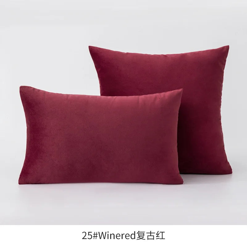 housse coussin violet velours doux décoration canapé chambre lit moderne unis 30x50cm 45x45cm