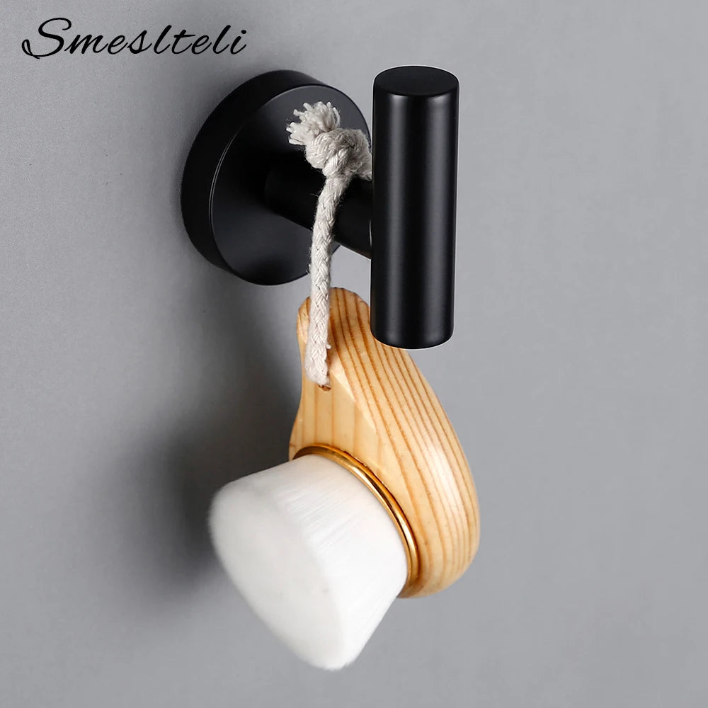 porte serviettes mural noir mat moderne acier inoxydable salle bain cuisine