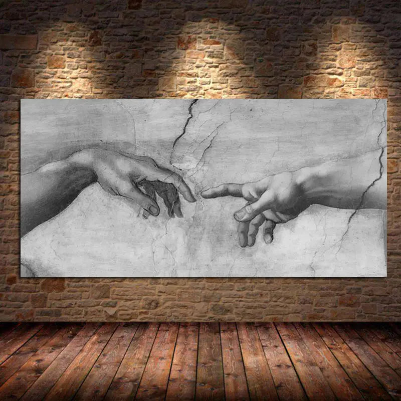 toile d'art classique mains marbre beige noir sans cadre horizontal