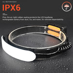 lampe frontale rechargeable led noir blanc angle réglable étanche mode gradation camping pêche chasse