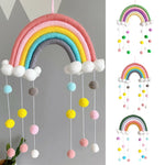 Mobile décoratif arc ciel nuages feutres crochet créatif enfantin