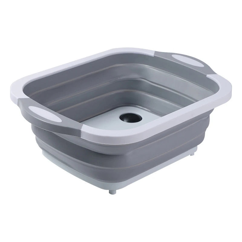planches découper pliables bac lavage rétractable gris blanc vert moderne utilitaire cuisine légumes poissons