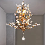 lustre moderne branches cristal chrome doré éclairage intérieur salon chambre boutique