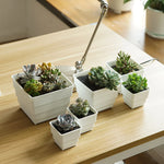 pot fleur plastique blanc succulente cactus jardinage moderne bac racine aéré