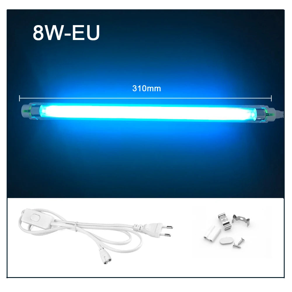lampe uv antibactérienne blanc moderne clips transparent 6w 8w câble us eu