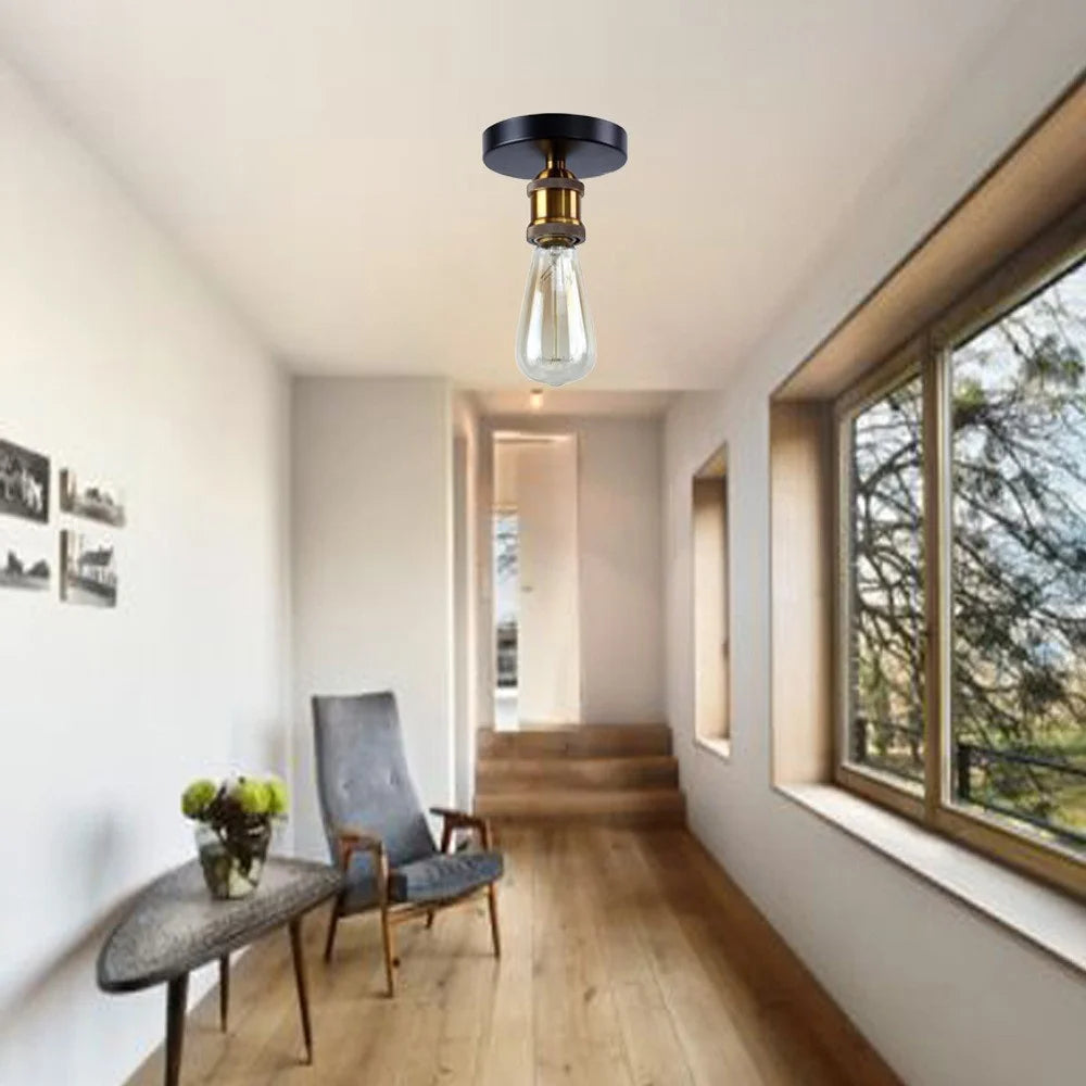 lampe suspension industrielle transparente noire dorée fixations ampoule led éclairage chambre salle manger