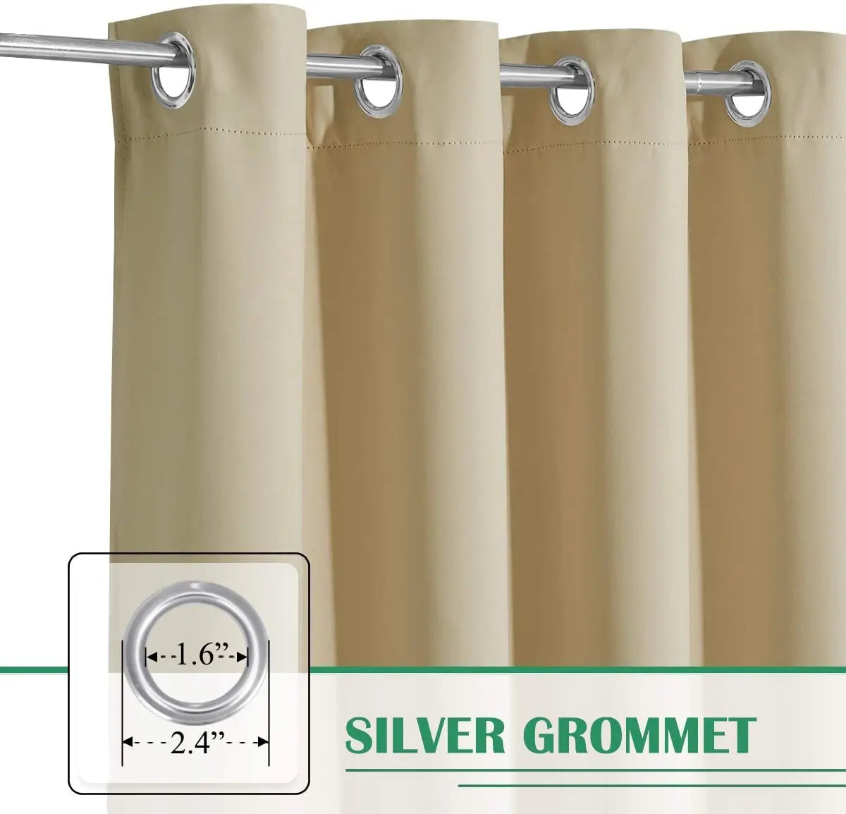 rideau extérieur imperméable moderne beige opaque patio fil teint option