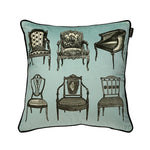 taies d'oreiller blanc motif vintage chaises maison 45x45cm 50x50cm polyester respectueux environnement