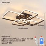 plafonnier moderne blanc noir télécommande lumière dimmable branches aluminium pvcpvc