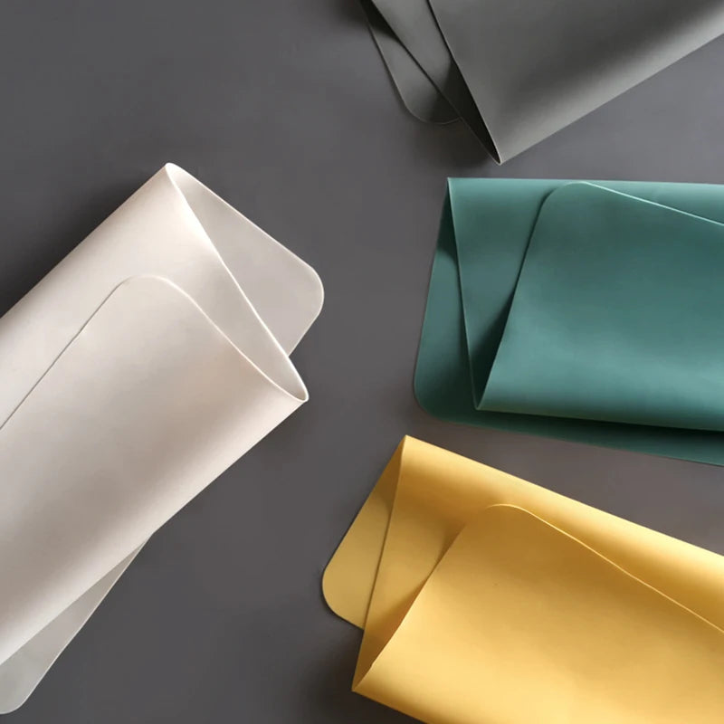 serviettes table silicone marbrées moderne blanc vert jaune gris bleu respectueuses environnement