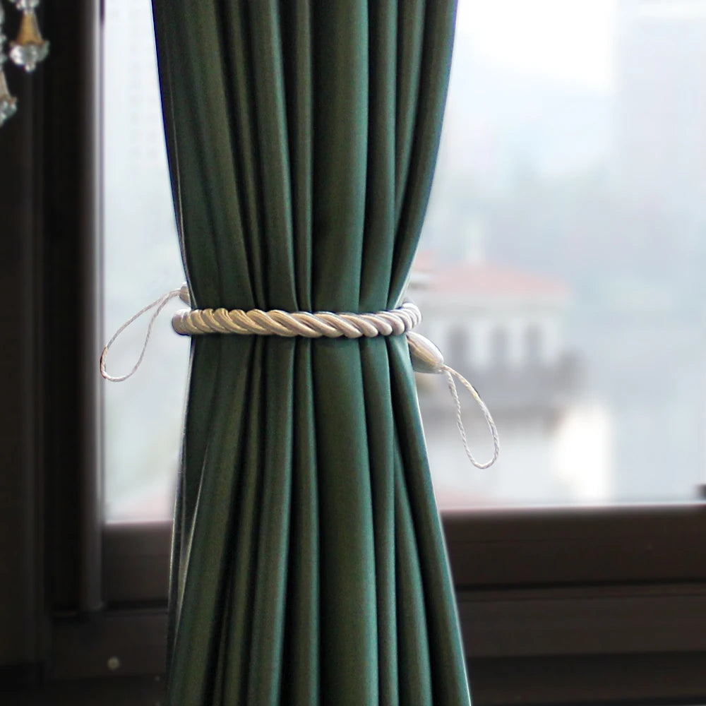 corde rideaux moderne or gris anneaux torsadée polonais accessoires décoration maison