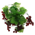 guirlande artificielle feuilles vertes graines rouges décoration extérieure naturelle mariage fête prénuptiale