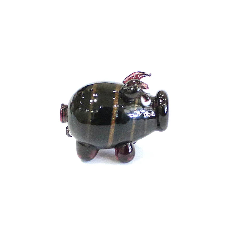 petite tirelire cochon verre artisanal décoratif rose vert bleu maison jardin