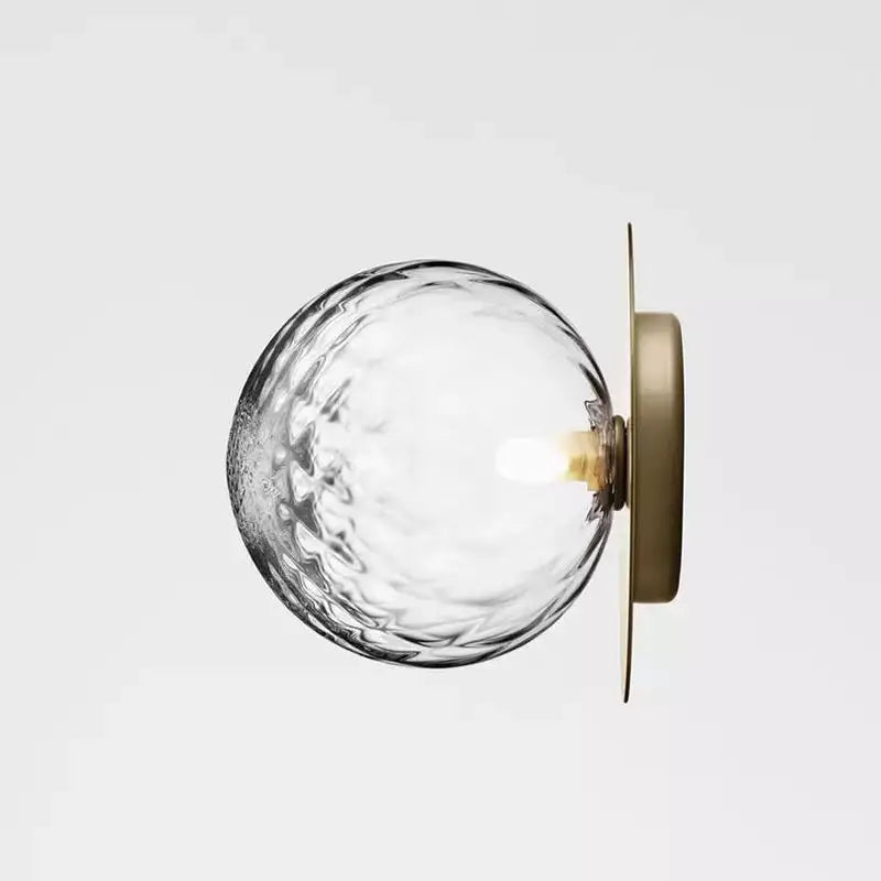 luminaire mural moderne verre texturé or blanc ampoule led éclairage cuisine chambre minimaliste