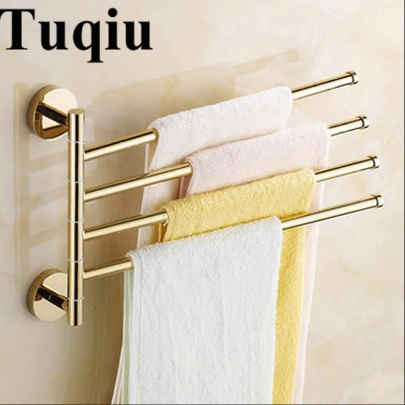 porte serviettes mural or quatre barres moderne serviettes bain multicolore fixations murales minimalistes