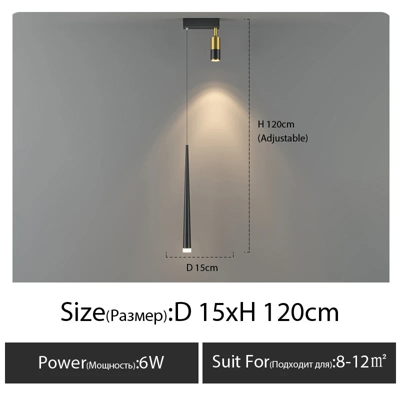 suspension lumineuse moderne noir doré lisse brillant minimaliste