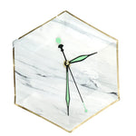 horloge murale moderne marbre noir vert clair quartz lumineuse aiguille transparent minimaliste