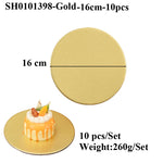 assiettes rondes dorées unies modernes respectueuses environnement opaques variées tailles pâtisserie