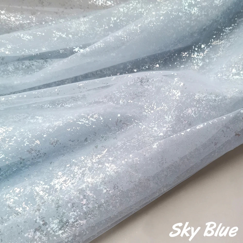 tissu polyester brillant effet paillettes moderne vert pastel rose violet bleu clair opaque décoration