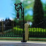 lampadaires miniatures vintage ornementés led noir abat jour transparent pièces