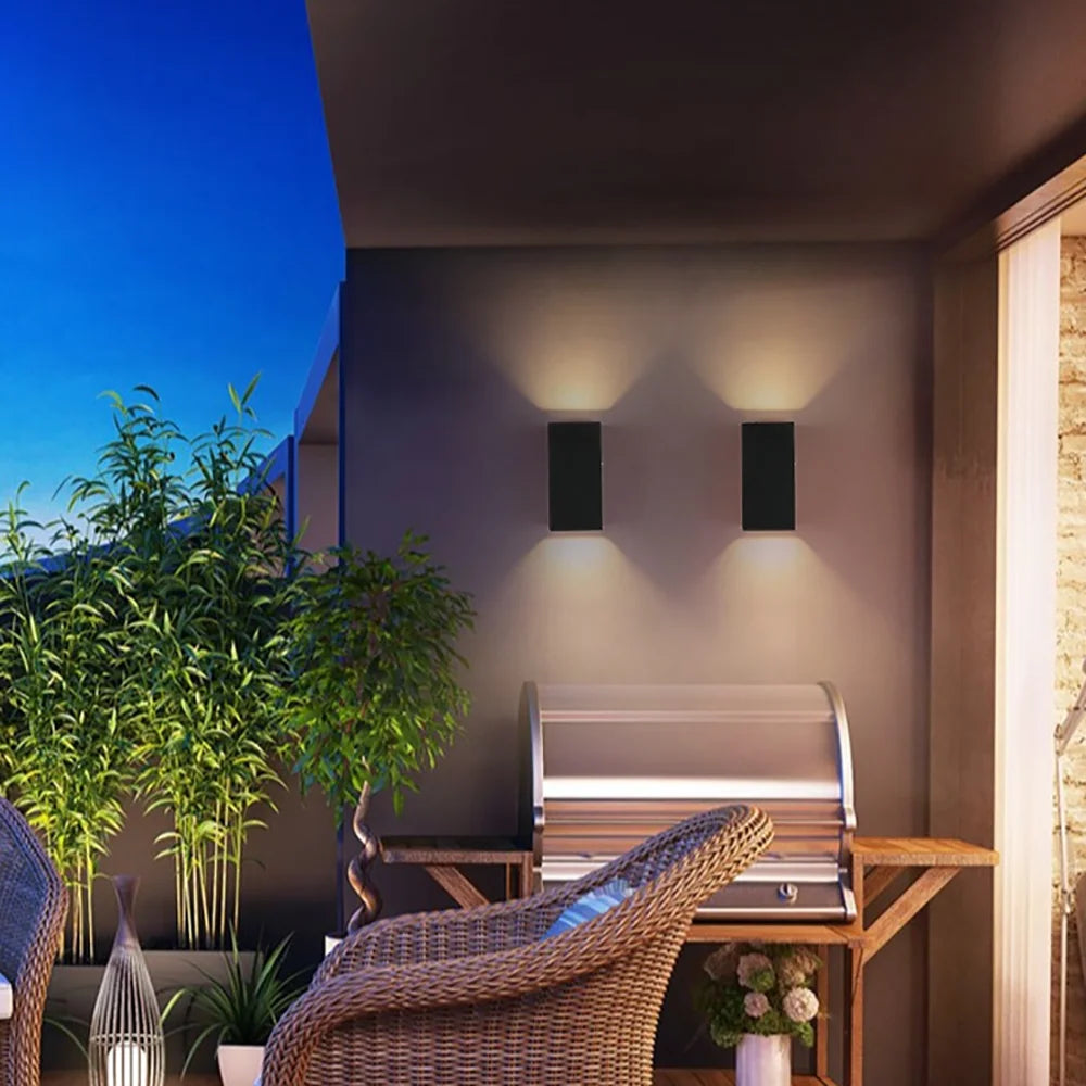 applique murale extérieure led noire moderne étanche jardin terrasse maison clôture