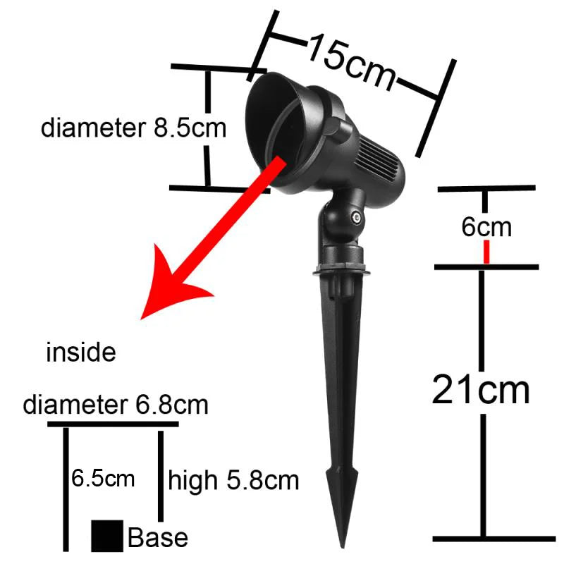 projecteur éclairage jardin extérieur led ip65 moderne noir fixe piquet cable prise murale remplacable