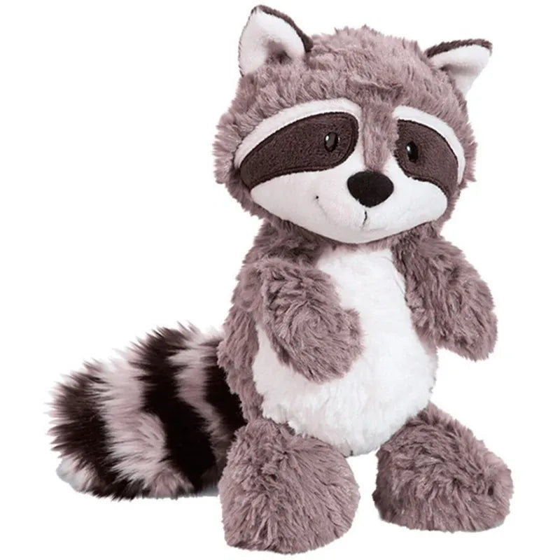 peluche raton laveur gris blanc tête masque queue rayée douce enfant anniversaire cadeau
