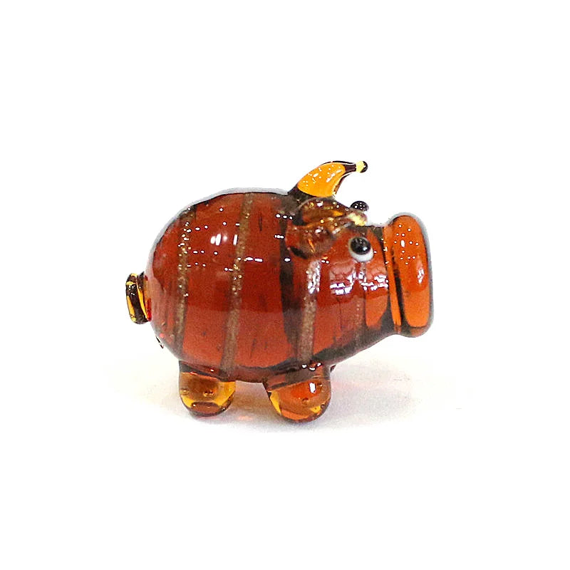 petite tirelire cochon verre artisanal décoratif rose vert bleu maison jardin