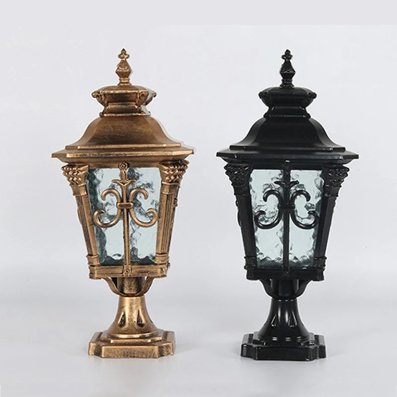 lanterne dorée lanterne noire verre texturé victorien ornements floraux éclairage extérieur résistant intempéries ip65