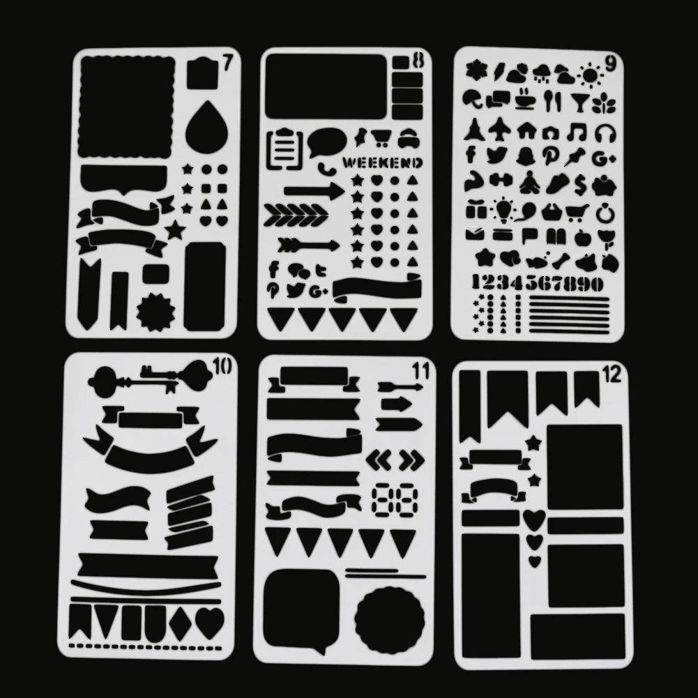 pochoirs plastique blanc géométrique moderne découpes scrapbooking lettres chiffres transparence bricolage