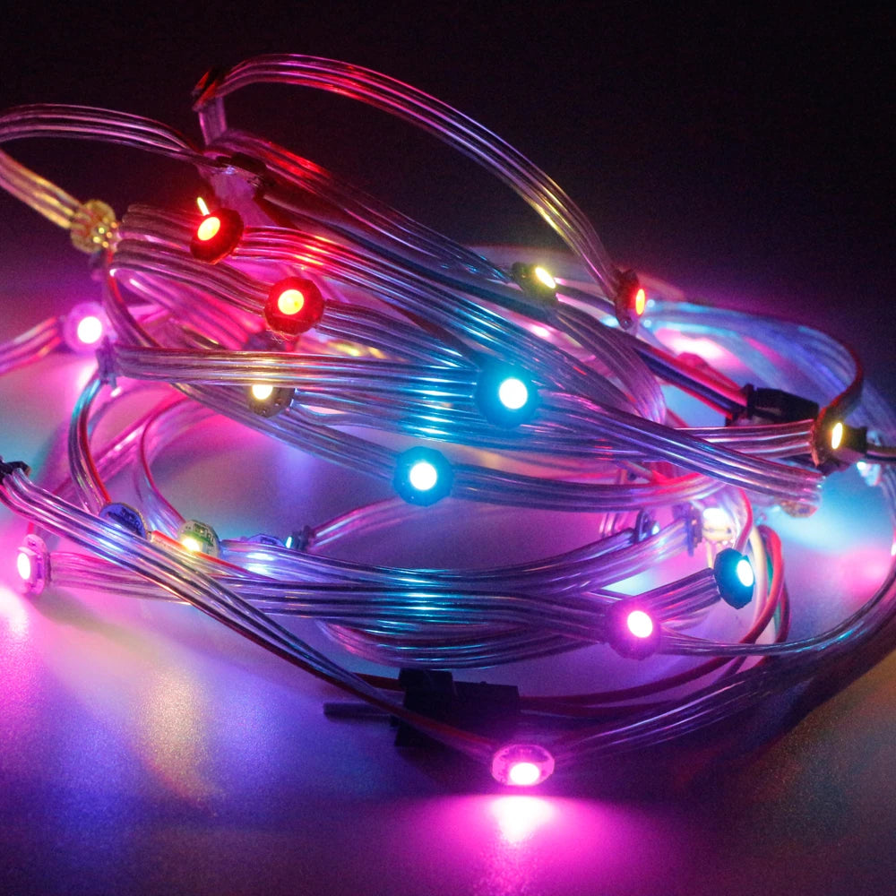 guirlande lumineuse led transparente rouge bleu moderne clips 5v ip44 249lm 2000lm