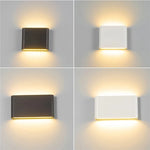applique murale led ip65 étanche 6w 12w noir blanc contemporaine fixée adhésif