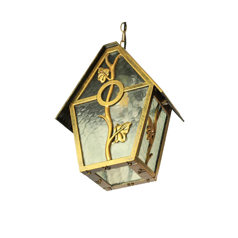 lampe suspendue art nouveau feuilles dorées verre translucide salon chambre étudié assemble facile