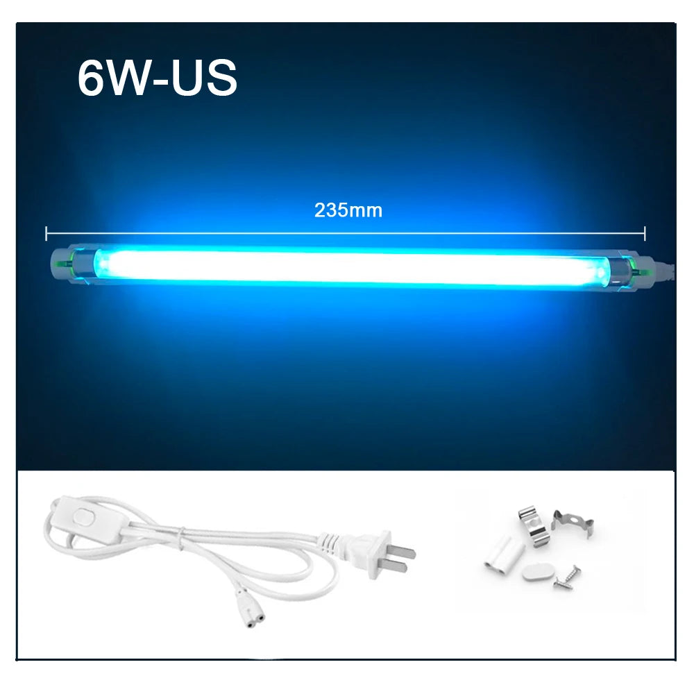 lampe uv antibactérienne blanc moderne clips transparent 6w 8w câble us eu