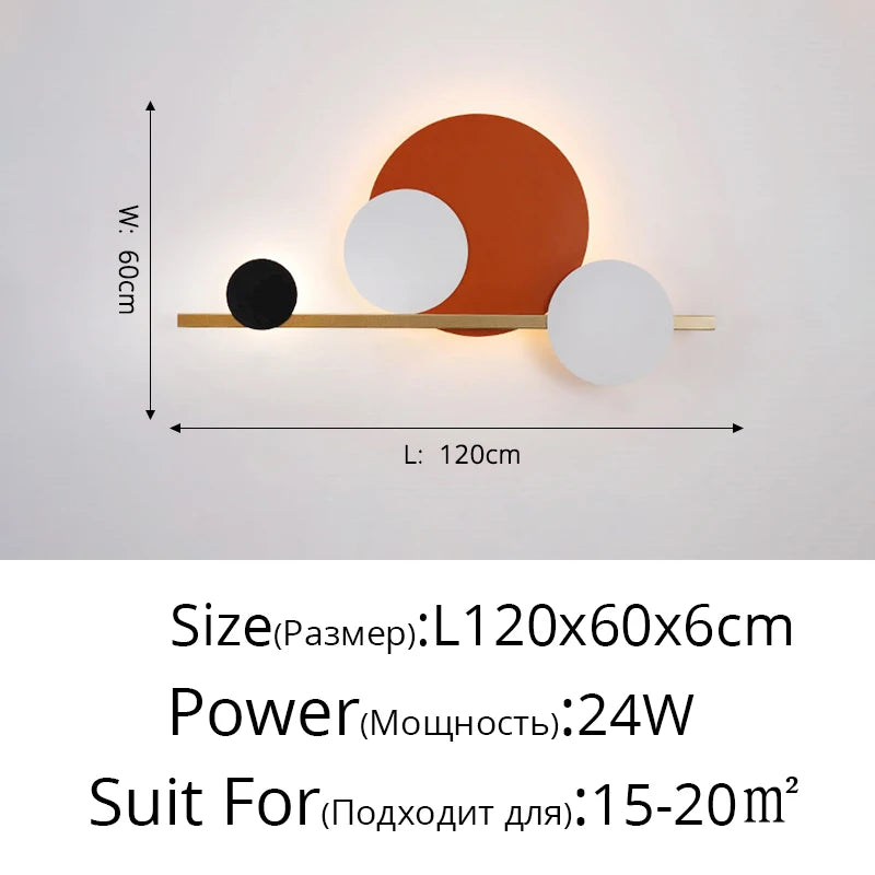 lampes murales décoratives modernes LED noir blanc vert foncé orange éclairage ambiance chambre salon
