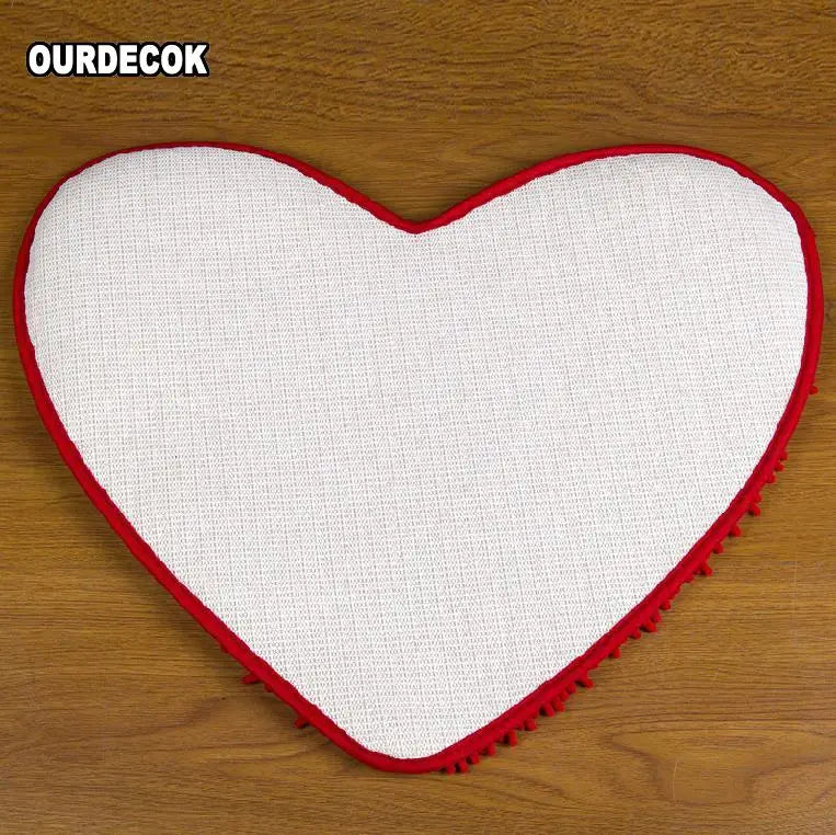 tapis rouge pelucheux coeur moderne résistant antidérapant sol bain chambre adultes