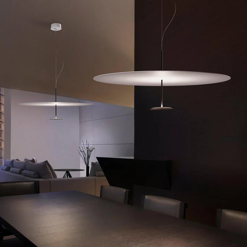 lampe suspendue moderne blanc noir led 2000lm 15m² éclairage salon chambre